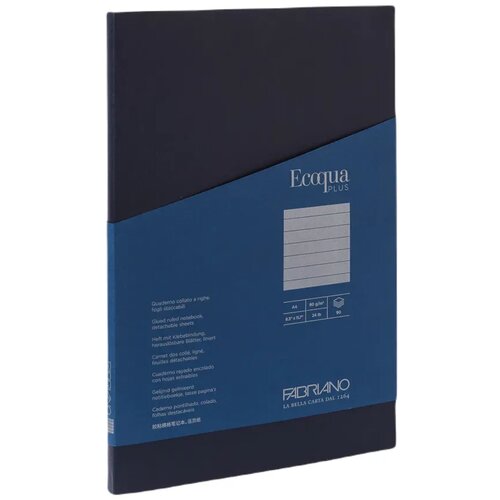  EcoquaPlus, notes, 90 lista, Fabriano, odaberite motiv A4 Dikto Tamno Plava Slike