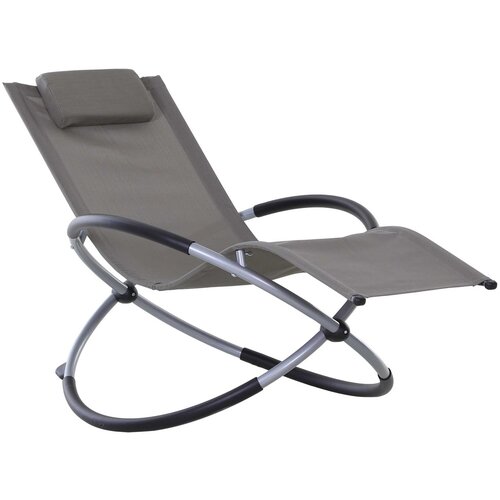 Outsunny sodobno oblikovan gugalni stol za notranja in zunanja besedila 154x80x84cm siva, (20753079) Cene