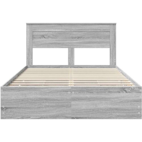  Okvir za krevet Siva Sonoma 140 x 200 cm Inženjersko Drvo - Sivi hrast sonoma 140 x 200 cm Slike