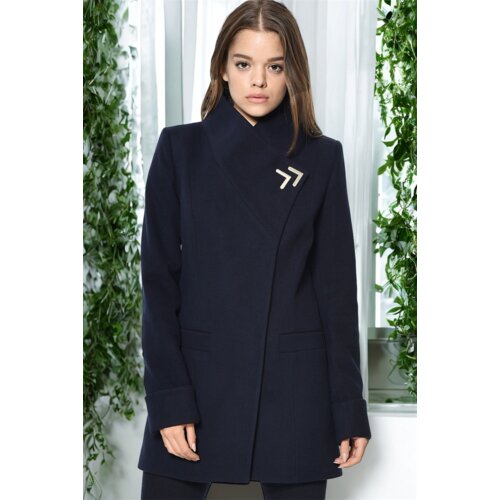 Dewberry Z6634 WOMEN'S COAT-PLAIN NAVY BLUE Cene