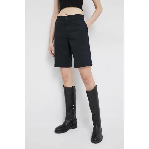 GAP Kratke hlače za žene, boja: crna, glatki materijal, srednje visoki struk