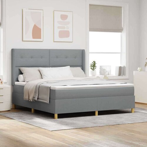 Box spring krevet Svijetlo siva 140 x 200 cm tkanina Cijene