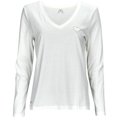 Only Topi &amp;amp; Bluze ONLNOOMI L/S HEART TOP CS JRS Bela Slike