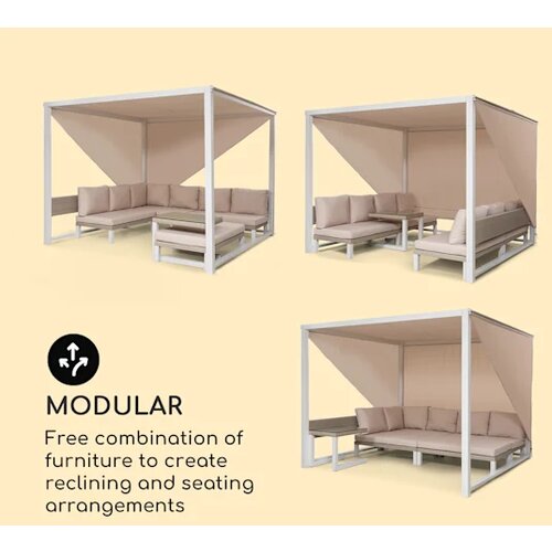 Blumfeldt Havanna Pavillon & Lounge-Set, 270x230x270cm, 4 dvojni sedeži, bela, (20760185) Cene