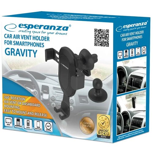 Esperanza Univerzalni nosilec GRAVITY, za telefon, za prezračevalno re&amp;scaron;etko, (20823110) Slike