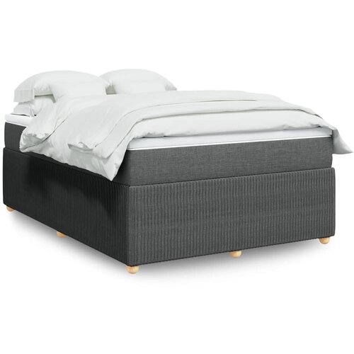vidaXL Box spring posteljni z vzmetnico temno siv 140x190 cm blago Cene