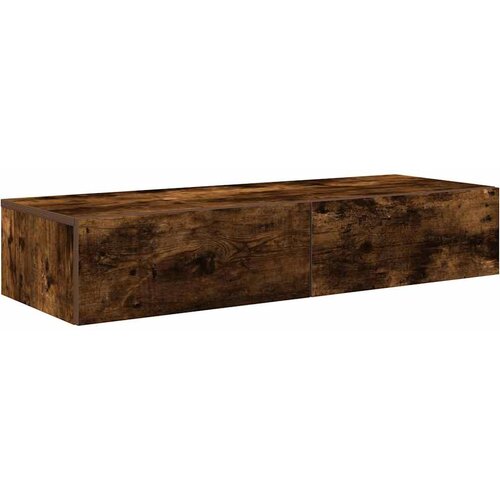 Maison Chic Stenska polica - Viseča Polica s predali dimljen hrast 100x36x19 cm inž. les, (21794009) Slike