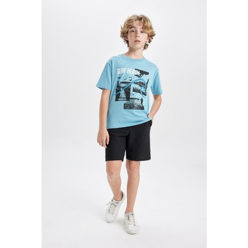 Defacto boy's printed short sleeve t-shirt shorts 2-Piece set Cene