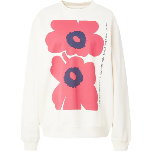 Marimekko Sweater majica tamno ljubičasta / svijetlo crvena / prljavo bijela