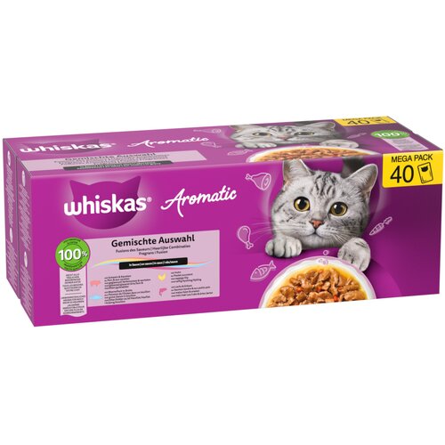Whiskas Aromatic Selection 40 x 85 g - Mije&amp;scaron;ano pakiranje u umaku (4 vrste) Slike