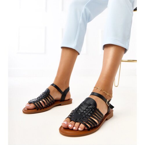 Gemre Black flat Roman sandals Everlay Cene