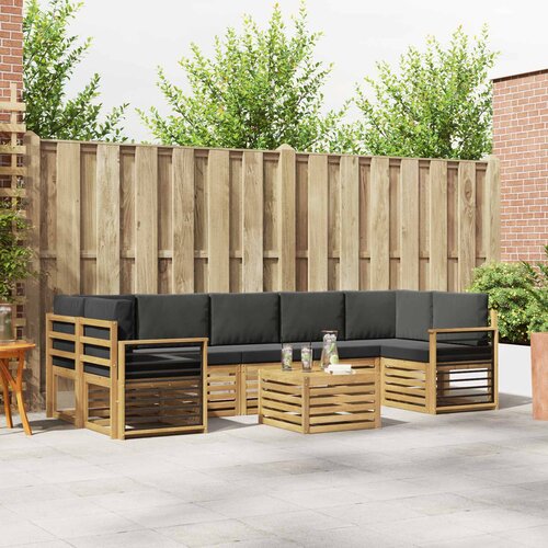  Setovi sofa Čvrsto drvo akacije Antracit 59 x 59 x 37 cm Slike