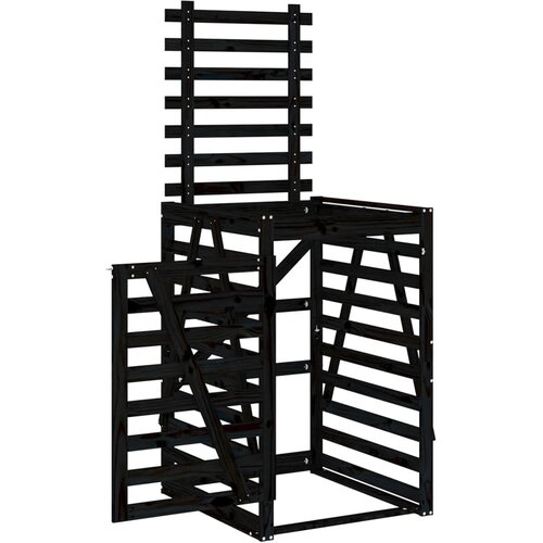  Spremi&amp;scaron;te za kantu za smeće crno 84x90x128,5 cm od borovine Slike