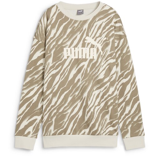 Puma ess+ animal aop crew fl, ženski duks, bež 681491 Slike