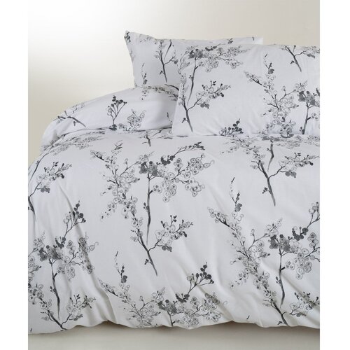 Mila Home Luxury Bijela/siva posteljina za krevet za jednu osobu od renforce pamuka 140x200 cm White Floral &amp;ndash; Slike