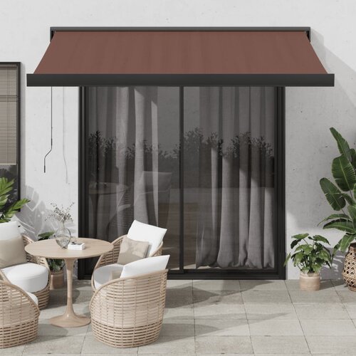 VidaXL Avtomatsko zložljiva tenda rjava 300x250 cm Slike
