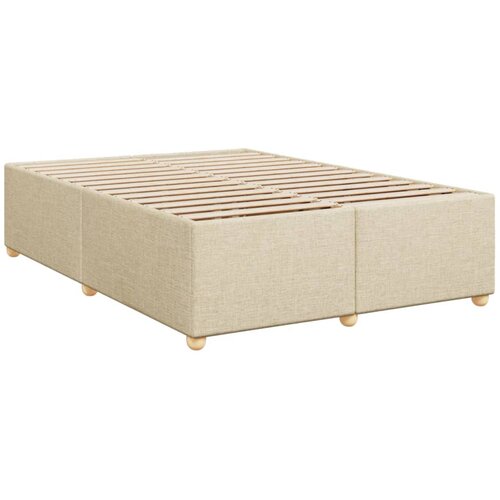  Krevet s oprugama i madracem krem 140x200 cm od tkanine Slike