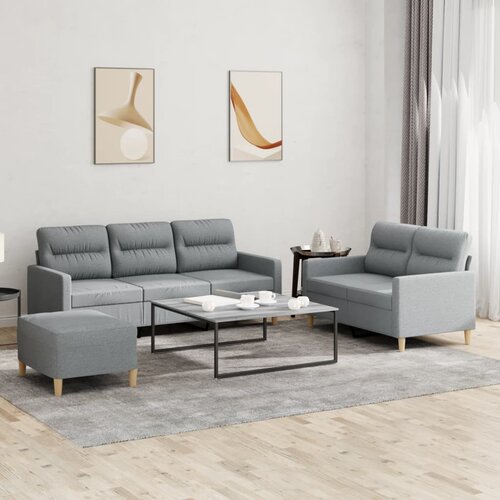  3-dijelni set sofa s jastucima svjetlosivi od tkanine Cijene