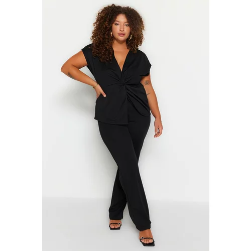 Trendyol Curve Plus Size Two-Piece Set - Black - Relaxed fit