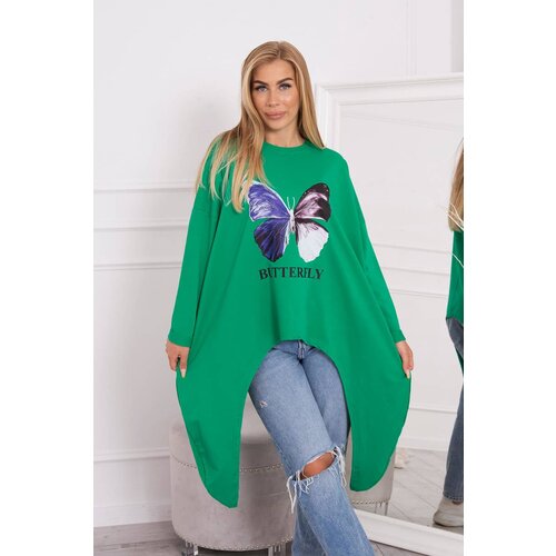 Kesi Oversize print blouse light green Cene