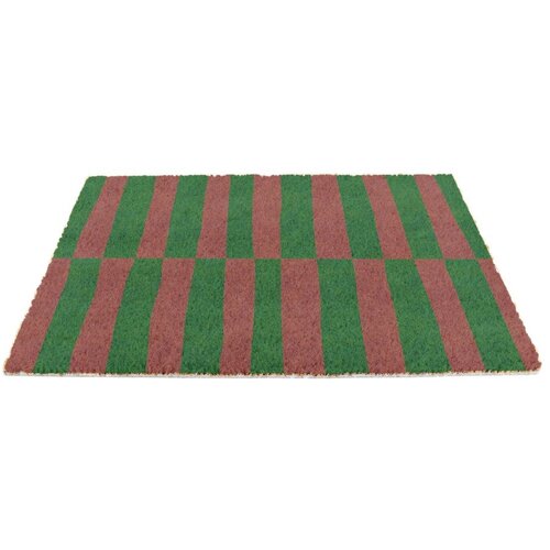 Artsy Doormats Predpražnik iz kokosovih vlaken 40x60 cm Pink &amp;amp; Green Half Stripes &amp;ndash; Slike