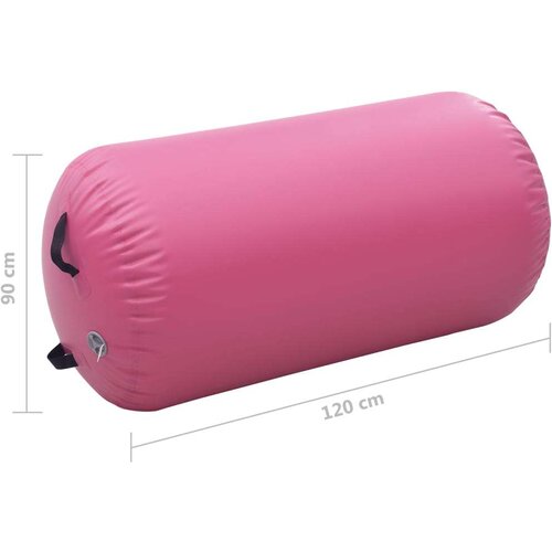  Gimnastički valjak na napuhavanje s crpkom 120 x 90 cm PVC rozi Slike