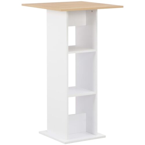  The Living Store Barska miza bela in sonoma hrast 60x60x110 cm - Barska Miza, (21499537) Cene