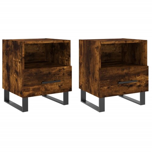 Maison Chic Dvo delni komplet Nočne omarice - Nočne mize dimljen hrast 40x35x47,5 cm inženirski les, (21688028) Slike