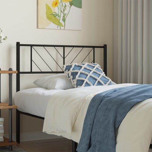 vidaXL Metalno uzglavlje crno 90 cm Cijene