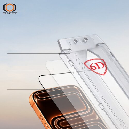 Tel Protect Dust-Free Easy Fit Full Glue 6D kaljeno staklo za iPhone 15 crno - 2 komada Slike