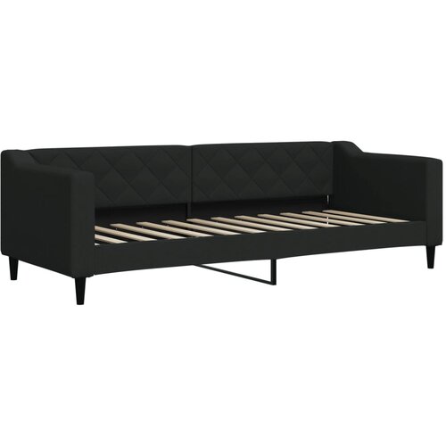  Dnevni krevet s madracem crni 80 x 200 cm od tkanine Slike
