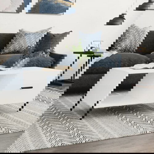 VidaXL Stolić za kavu sjajni bijeli 90 x 50 x 40 cm konstruirano drvo Slike