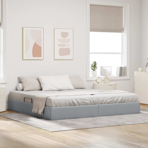  Otomanski krevet s pohranom Svijetlo siva 200 x 200 cm tkanina Cijene