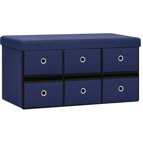  Sklopiva klupa za pohranu plava 76x38x38 cm od umjetnog platna Slike