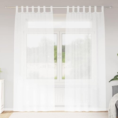 Voile zavjesa 2 kom. Bijelo 260 x 140 cm Poliester Cene