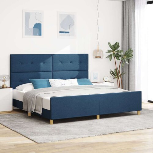  Krevet s plavim okvirom 200x200 cm od tkanine Cene