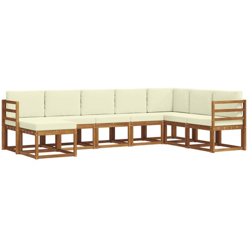  Set vanjskih sofa 8 kom. Prirodna i krem Smeđa 304 x 185,5 x 73 cm Slike