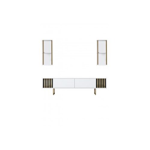 Hanah home gold line white black polica za tv Slike