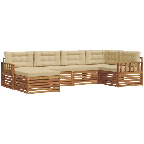  Set vanjskih sofa 6 kom. Prirodna i bež 327 x 168,5 x 73 cm Slike