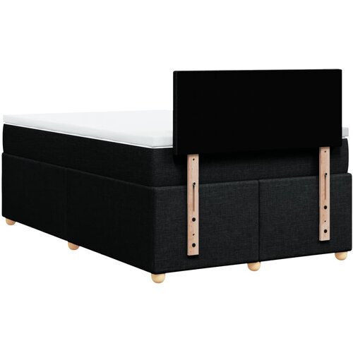  Krevet s oprugama i madracem crni 120 x 200cm od tkanine Slike