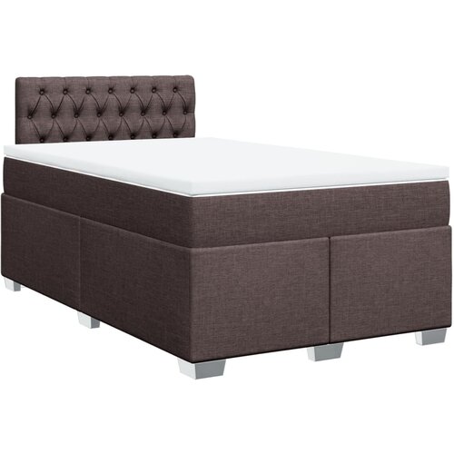 VidaXL Box spring postelja z vzmetnico temno rjava 120x190 cm blago, (21310202) Slike