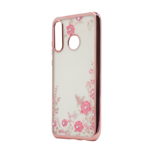  Silikonski ovitek z rožicami za huawei P30 lite - roza Slike