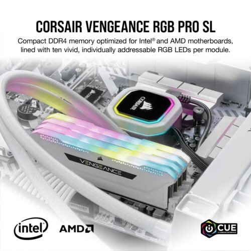 Corsair VENGEANCE RGB PRO SL 16GB (2 x 16GB) DDR4 DRAM 3200MHz PC4-25600 CL16, 1.35V Slike