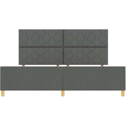 VidaXL Krevet u tamnosivoj boji 200x200 cm od tkanine Slike