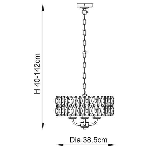  Endon 104466 - Luster na lancu CLIFTON 3xE14/6W/230V sjajni hrom/prozirno staklo Slike