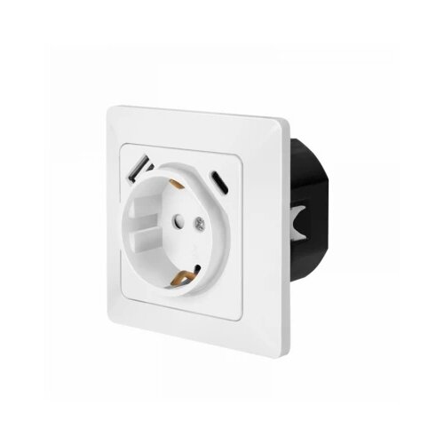 Logilink uzidna utičnica šuko, 1 USB-A, 1 USB-C Slike