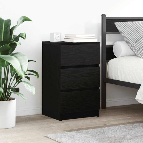 VidaXL Noćni ormarići s 3 ladice 2 kom crni 39x35x65 cm Slike