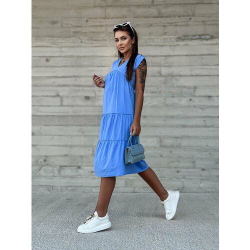 Mayflies Blue summer dress maxi 100% cotton Slike