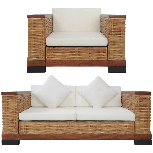 vidaXL 2-dijelni set sofa od prirodnog ratana s jastucima Cijene