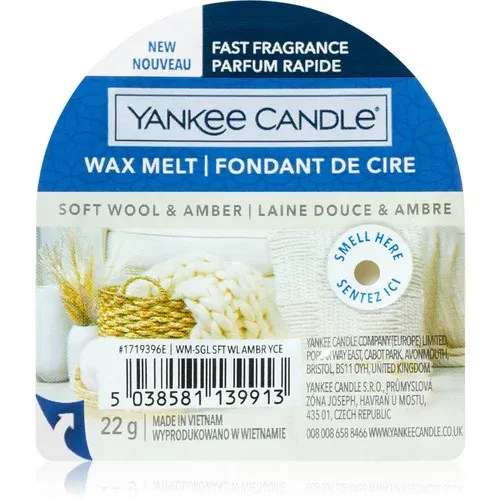 Yankee Candle Soft Wool & Amber vosek za aroma lučko 22 g